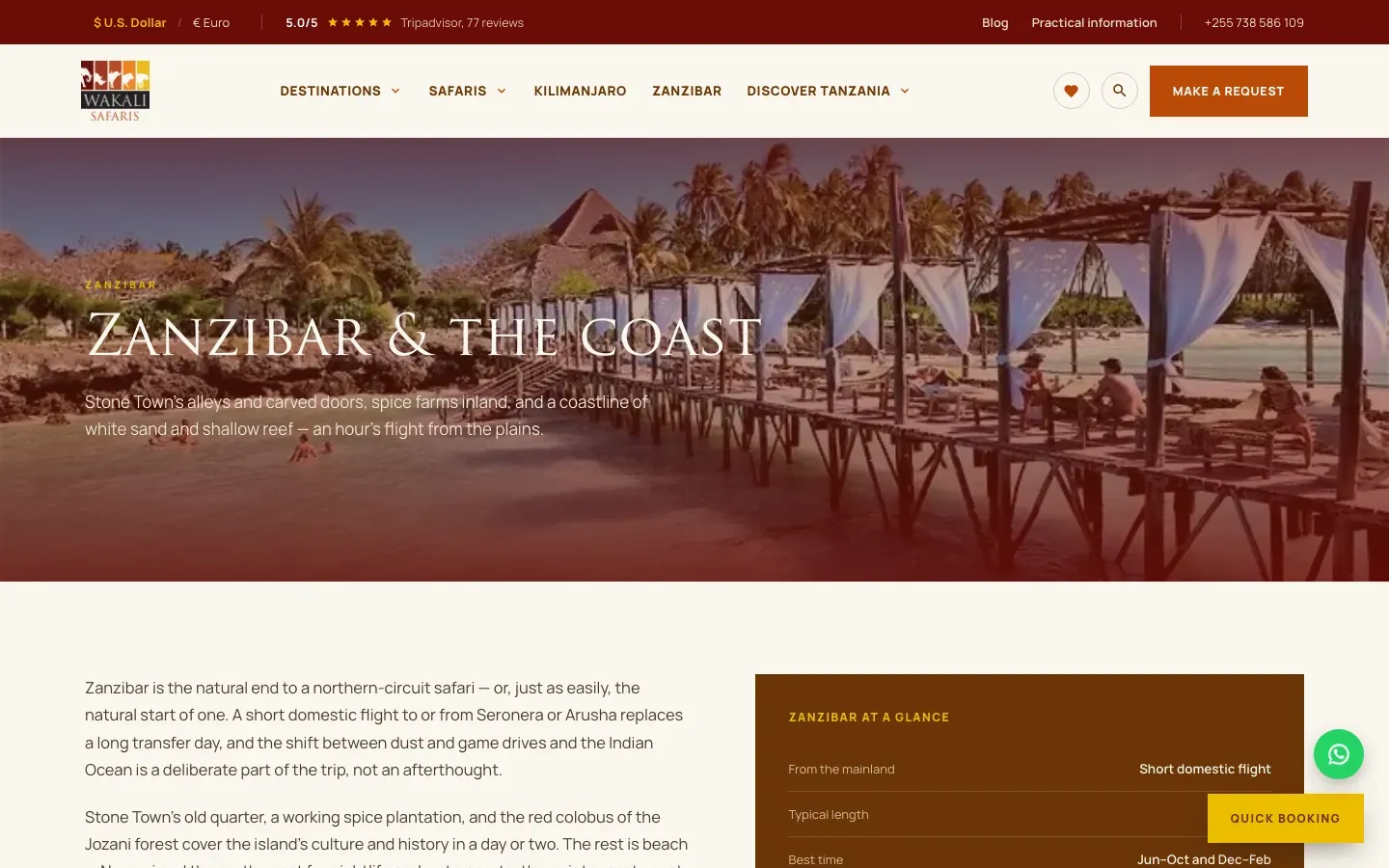 Zanzibar holidays page