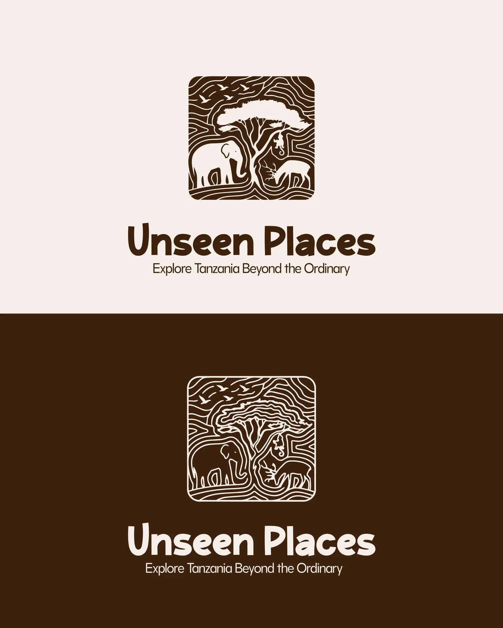 Unseen Places Safaris wildlife and landscape emblem