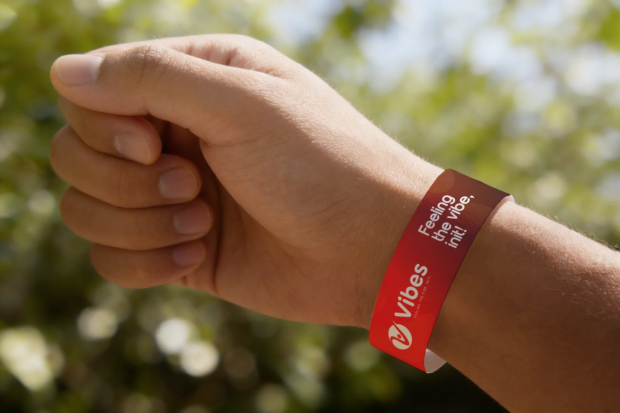Vibes branded event wristband mockup